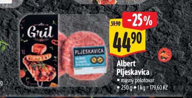 Albert Pljeskavica masný polotovar 250 g