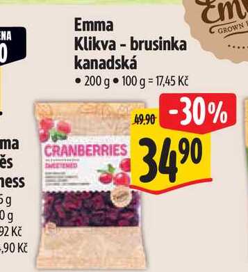 Emma Klikva - brusinka kanadská 200 g