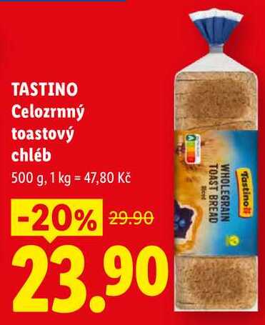 TASTINO Celozrnný toastový chléb, 500 g