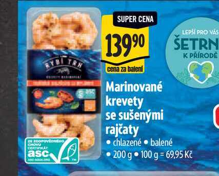   Marinované krevety se sušenými rajčaty 200 g