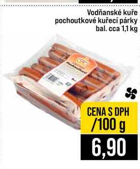 Vodňanské kuře pochoutkové kuřecí párky bal. cca 1,1 kg 100g
