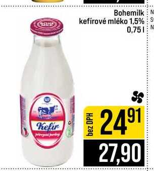 Bohemilk kefírové mléko 1,5% 0,75l