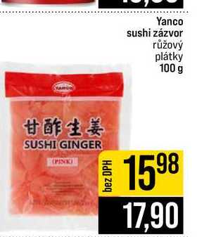 Yanco sushi zázvor růžový plátky 100 g