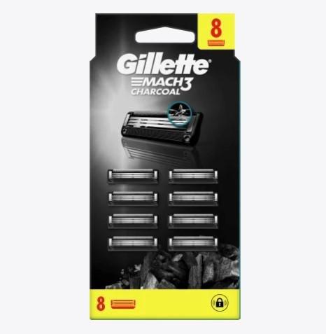 Gillette Mach3 Charcoal, 8 KS