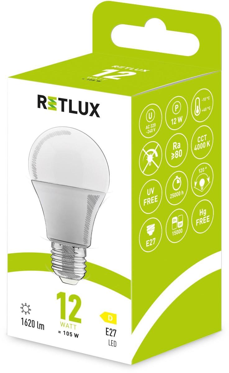 Retlux Led žárovka RLL 607 A60 E27 bulb 12 W CW D, 1 KS
