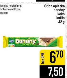 Orion oplatka banány koko kofila 42 g 