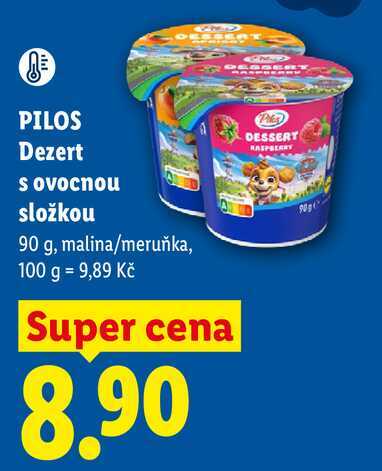 PILOS Dezert s ovocnou složkou, 90 g