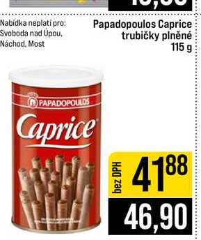 Papadopoulos Caprice trubičky plněné 115 g