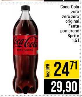 Coca-Cola zero zero zero original Fanta pomeranč Sprite 1,5l