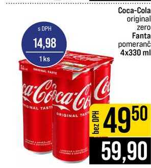 Coca-Cola original zero Fanta pomeranč 4x330 ml