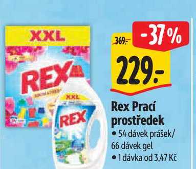 Rex Prací prostředek 54 dávek prášek/ 66 dávek gel