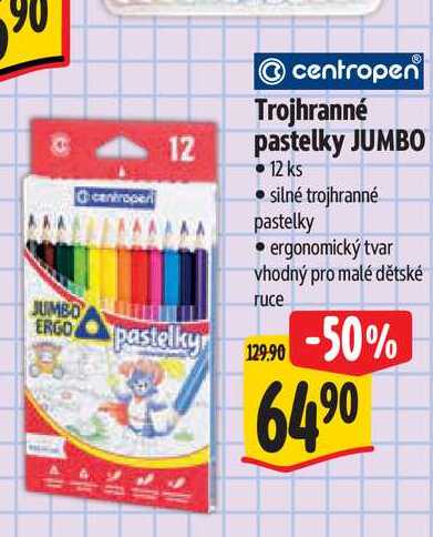   Trojhranné pastelky JUMBO 12 ks 