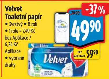 Velvet Toaletní papír, 8 rolí