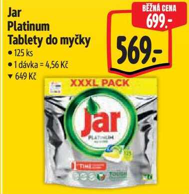 Jar Platinum Tablety do myčky, 125 ks 