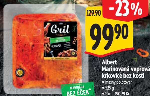 Albert Marinovaná vepřová krkovice bez kosti, 525 g