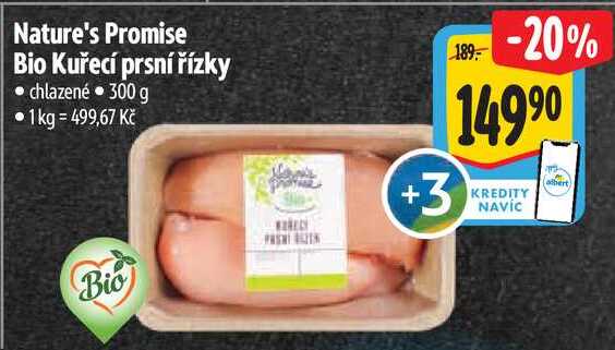 Nature's Promise Bio Kuřecí prsní řízky, 300 g