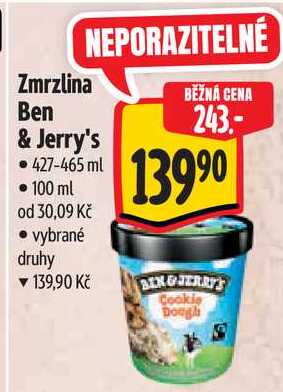 Zmrzlina Ben & Jerry's, 427-465 ml