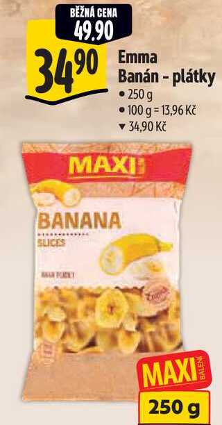 Emma Banán - plátky, 250 g 
