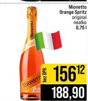 Mionetto Orange Spritz original nealko 0,75l