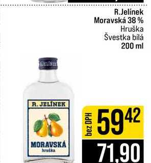 R.Jelínek Moravská 38% Hruška Švestka bilá 200 ml 