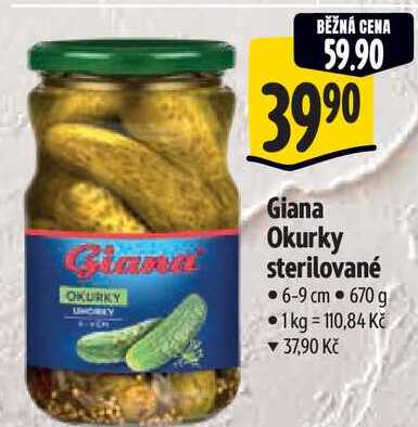 Giana Okurky sterilované, 670 g