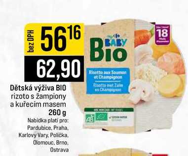 Dětská výživa BIO rizoto s žampiony a kuřecím masem 260 g