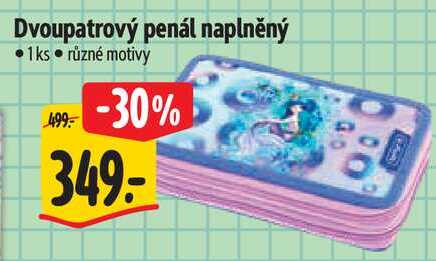 Dvoupatrový penál naplněný