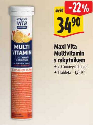 Maxi Vita Multivitamin s rakytníkem, 20 šumivých tablet