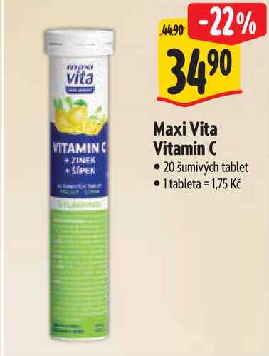 Maxi Vita Vitamin C, 20 šumivých tablet