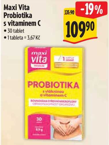 Maxi Vita Probiotika s vitaminem C, 30 tablet