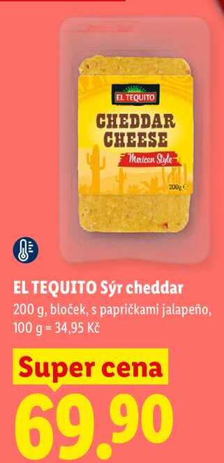 EL TEQUITO Sýr cheddar, 200 g