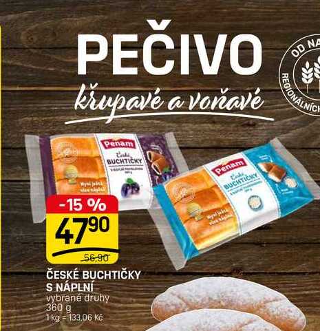 ČESKÉ BUCHTIČKY S NÁPLNÍ vybrané druhy 360 g