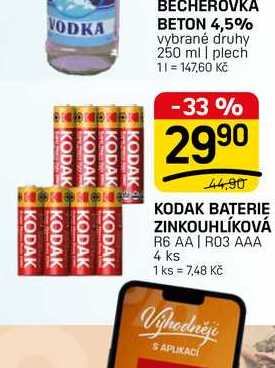 KODAK BATERIE ZINKOUHLÍKOVÁ R6 AA | R03 AAA 4 ks