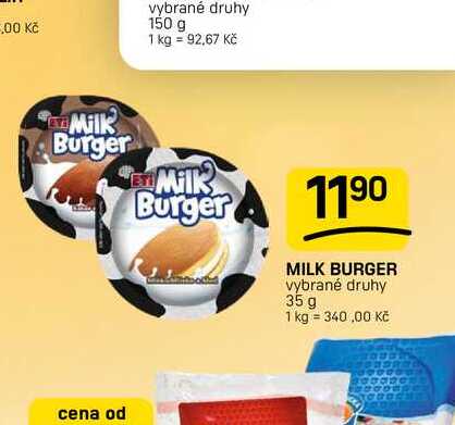 MILK BURGER vybrané druhy 35 g