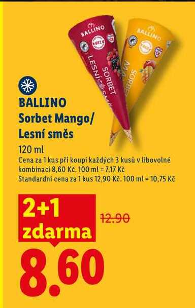 BALLINO Sorbet Mango/Lesní směs, 120 ml 
