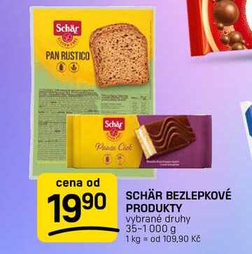 SCHÄR BEZLEPKOVÉ PRODUKTY vybrané druhy 35-1000 g