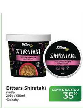 Bitters Shirataki nudle 205g/610ml 3 druhy