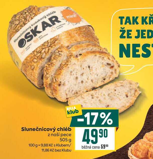 Slunečnicový chléb z naší pece 505 g 