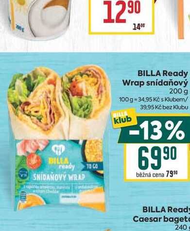 BILLA Ready Wrap snídaňový 200 g