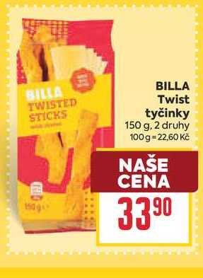 BILLA Twist tyčinky 150 g