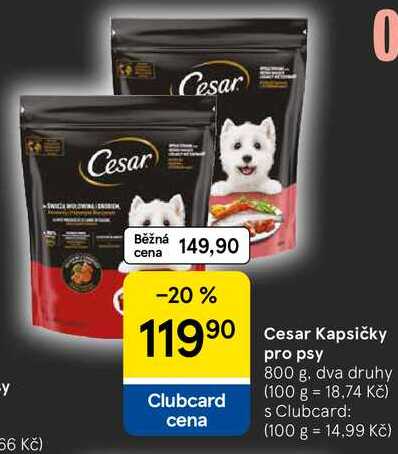 Cesar Kapsičky pro psy, 800 g
