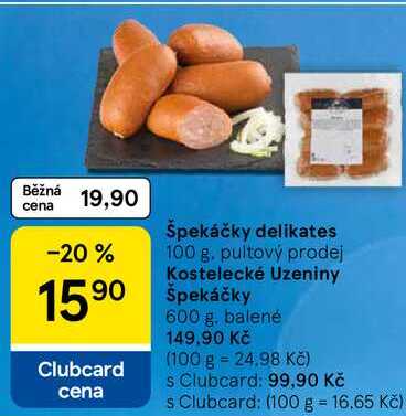 Špekáčky delikates, 100 g