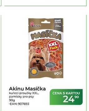 Akinu Masíčka kuřecí proužky XXL pamlsky pro psy 90g