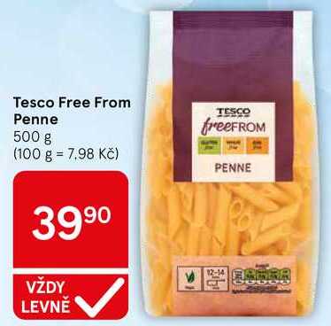 Tesco Free From Penne, 500 g  