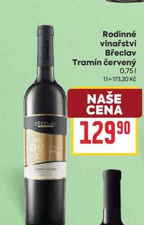 Rodinné vinařství Břeclav Tramín červený 0,75l