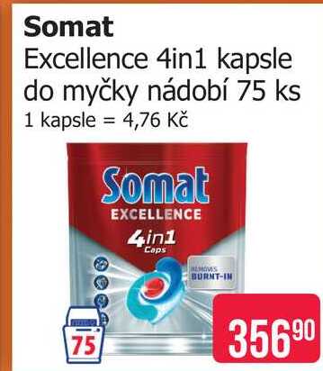 Somat Excellence 4in1 kapsle do myčky nádobí 75 ks 