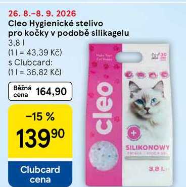 Cleo Hygienické stelivo pro kočky v podobě silikagelu, 3,8 l