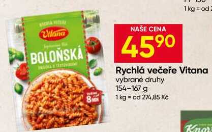 Vitana Rychlá večeře vybrané druhy 154-167 g