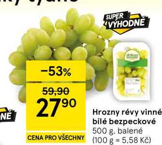 Hrozny révy vinné bílé bezpeckové, 500 g