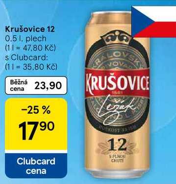 Krušovice 12, 0.5 l, plech